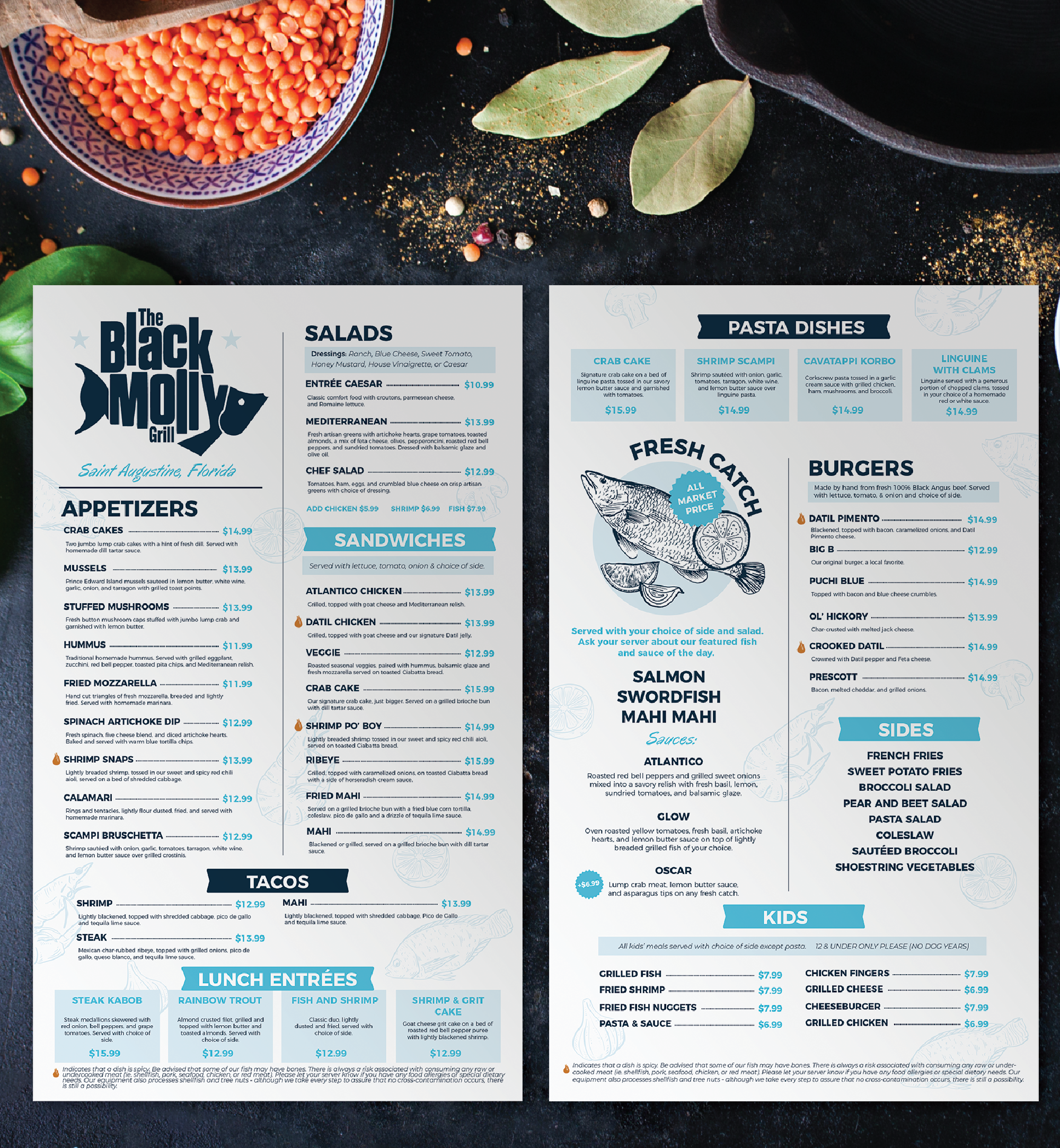 Waterproof Menus